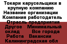 Токари-карусельщики в крупную компанию › Название организации ­ Компания-работодатель › Отрасль предприятия ­ Другое › Минимальный оклад ­ 1 - Все города Работа » Вакансии   . Калининградская обл.,Советск г.